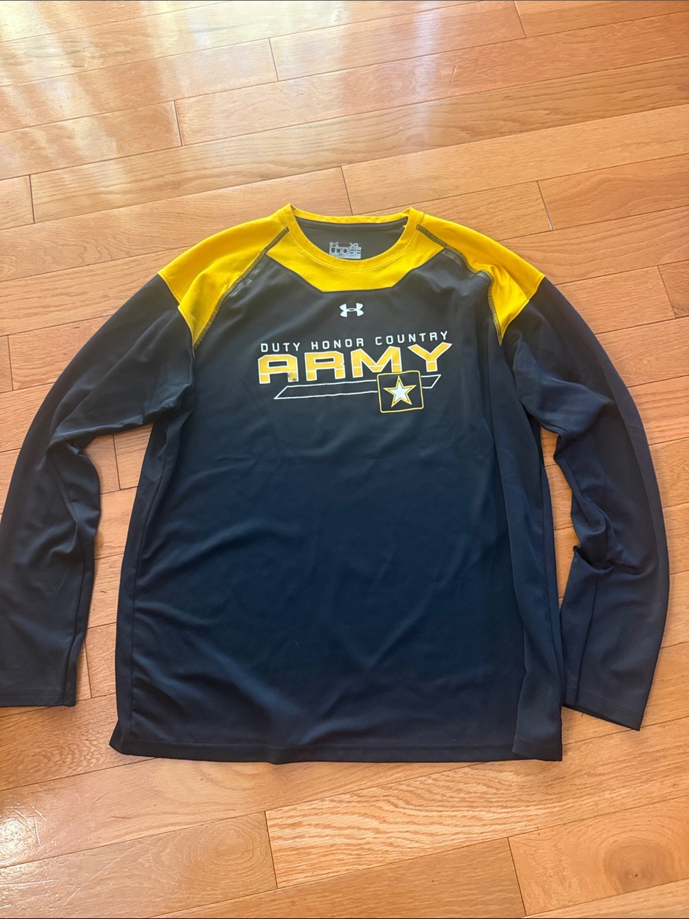 Under Armour Black and Yellow ARMY Performance Long Sleeve Shirt